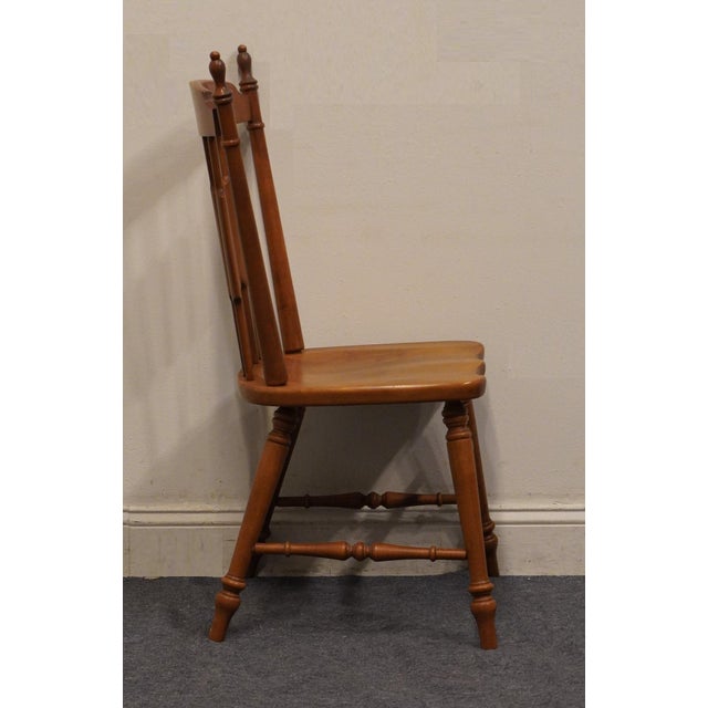 Tell City Solid Hard Rock Maple Colonial Early American Cattail Back Dining Side Chair 8034 - Andover Finish For Sale - Image 9 of 11