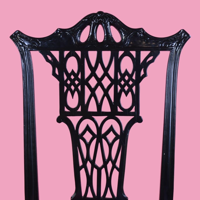 Black Ornamental Desk Chair For Sale In West Palm - Image 6 of 6