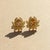 Sculptural Citrine Lotus Stud Earrings. Textured Lotus Flower Stud Earrings with Pear-Cut Citrines. Nature-Inspired...