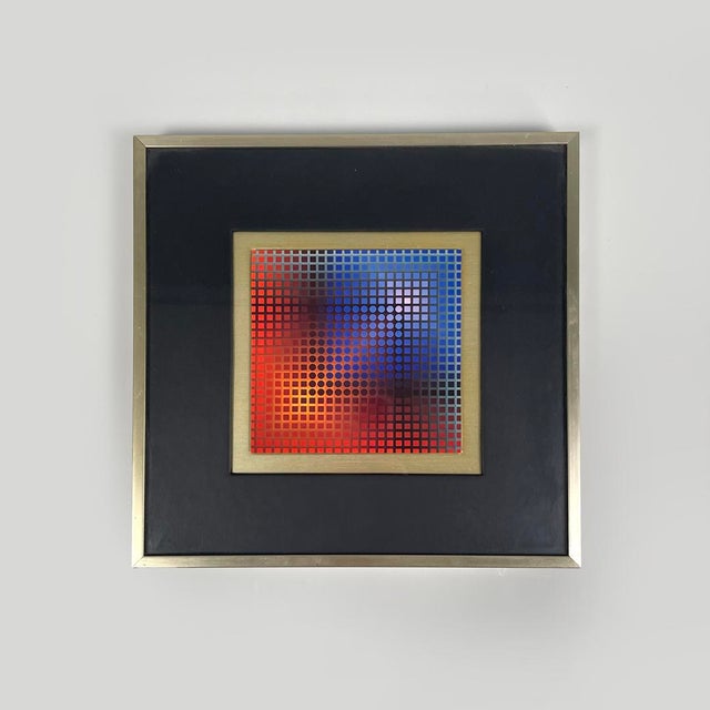 Victor Vasarely, Hungarian Modern Op Art Composition, 1970s, Framed For Sale - Image 9 of 9