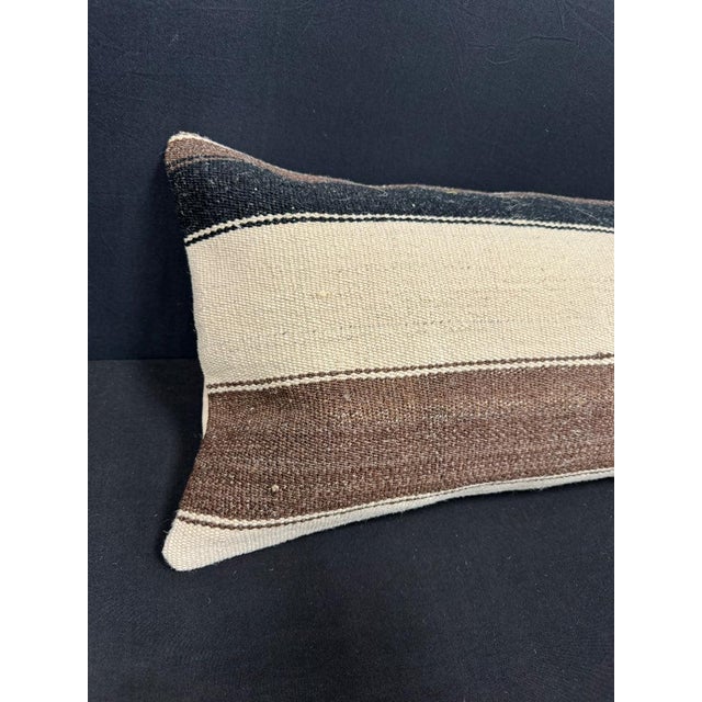 Turkish Hemp Pillow Cushion Natural Beige Brown Cushion Cover 14x40 #30447 Enhance your home decor with our Kilim Pillow...