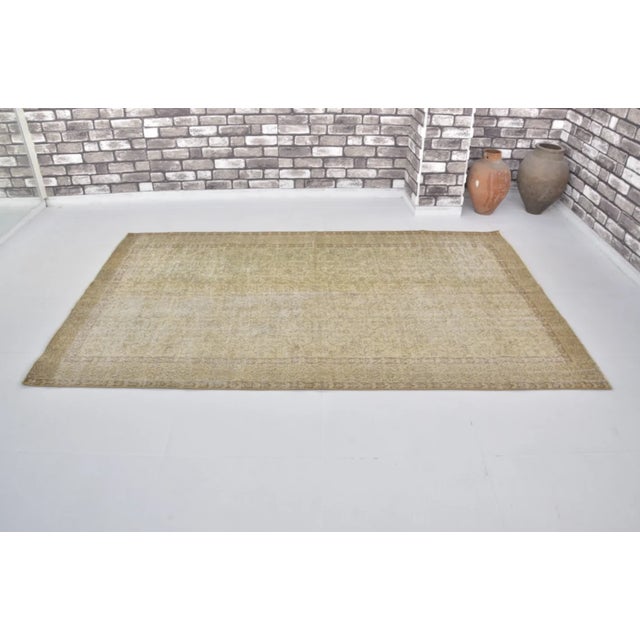 Handmade wool carpet in Turkish Anatolia , Vintage Oushak Rug,Turkish Vintage Anatolian Rug, Handmade wool Rug . One Of...