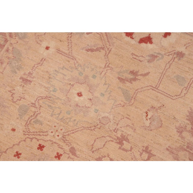 Shabby Chic Ziegler Tan Brown Hand-Knotted Wool Rug - 6'2'' X 8'11'' For Sale - Image 4 of 8