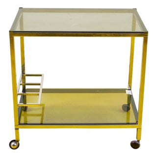 Vintage Metal and Glass Trolley, 1970s For Sale