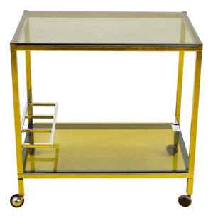Vintage Metal and Glass Trolley, 1970s