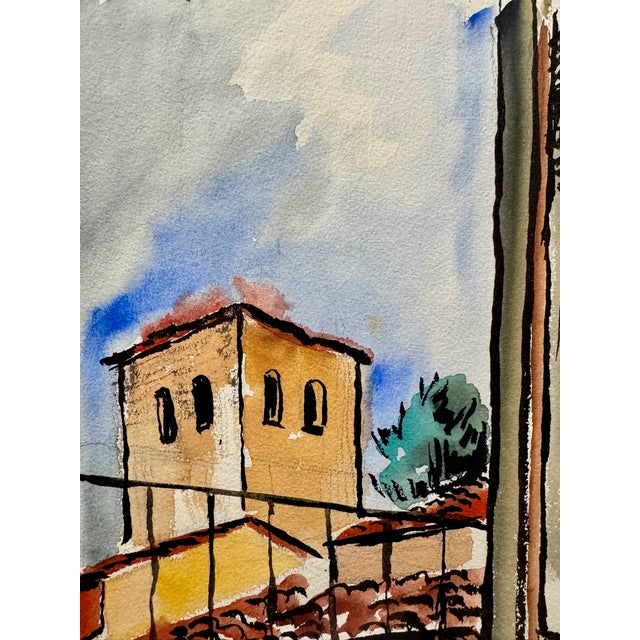 Rustic Henry Emil Salloch Original Watercolor on Paper Florence, Italy. 1970. For Sale - Image 3 of 7