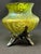 Bohemian Art Glass Kralik Honeycomb Vases, Pair Green iridescent honeycomb paneled vases, four panels each Applied organic...