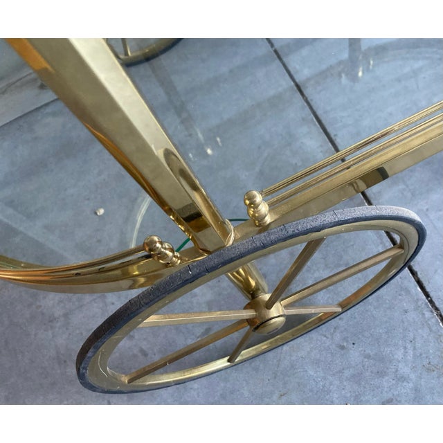 Aldo Tura 1960s Aldo Tura Polished Brass Rolling Bar Cart For Sale - Image 4 of 9