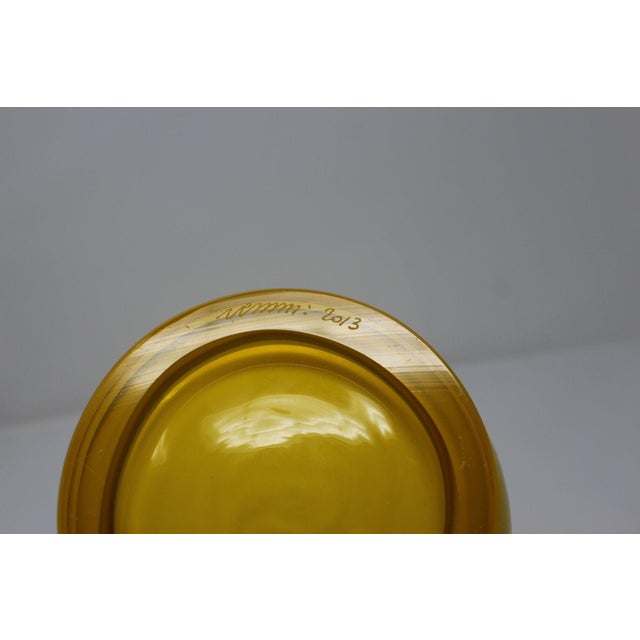 Venini Opalino Vase by Venini - Yellow For Sale - Image 4 of 5