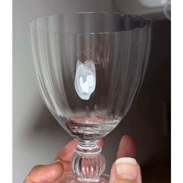 Vintage Crystal Fluted Wine Goblets - Set of 9 For Sale - Image 16 of 18