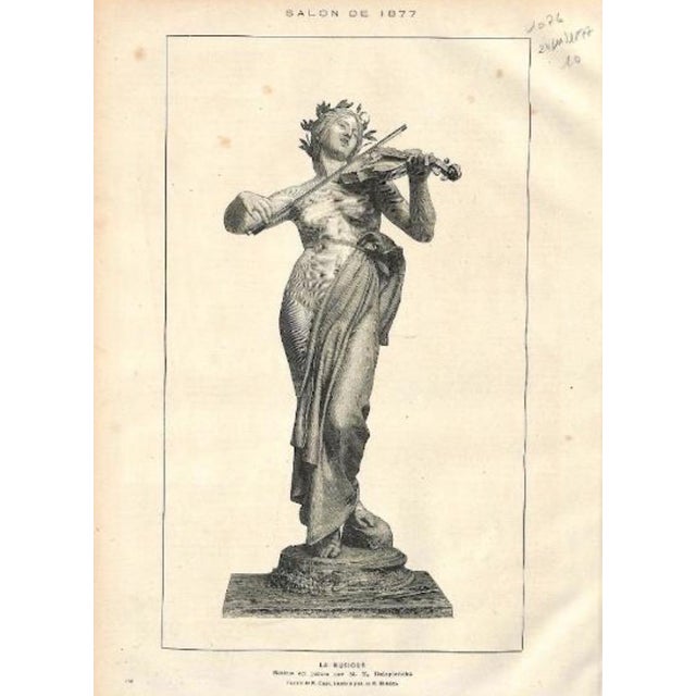E. Delaplanche, Allegory of Music, 1800s, Bronze For Sale - Image 12 of 15