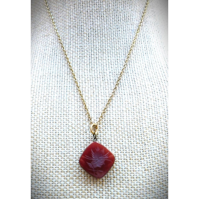 Antique Carnelian Square Fob on Chain, Intaglio Helmeted Soldier For Sale - Image 9 of 12