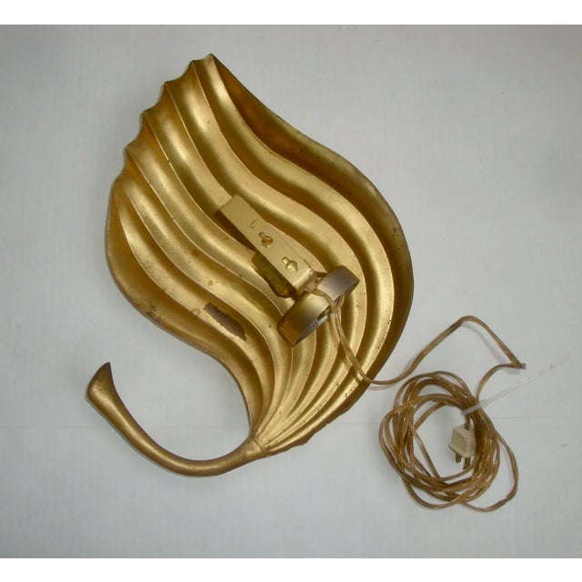 Mid 20th Century Italian Modernist Tommaso Barbi Brass Light Wall Sconce For Sale - Image 5 of 7