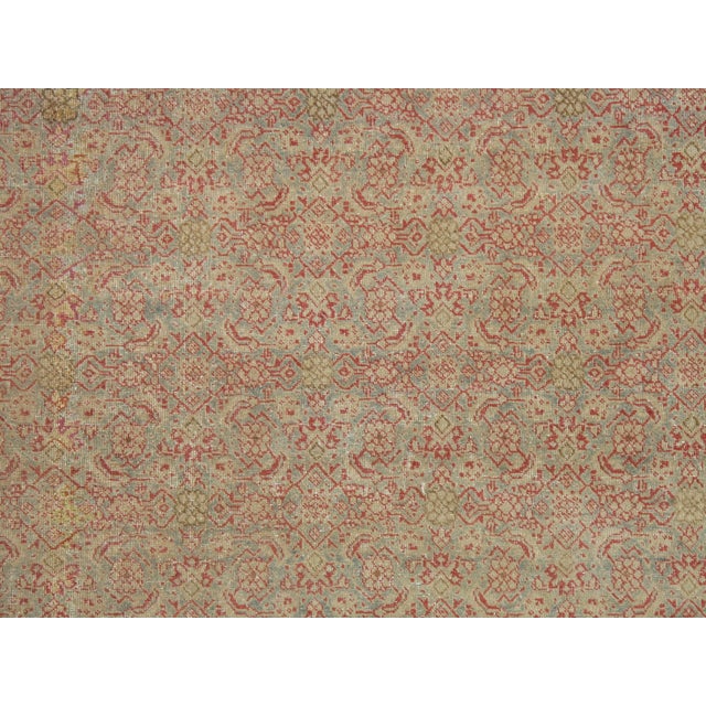 Antique Tabriz Carpet Handmade Persian Rug in Floral Gold Light Blue Coral Taupe For Sale - Image 4 of 7