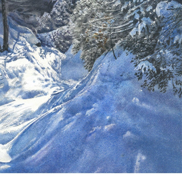Michal Suffczynski, Winter Valley Mountain Landscape, Watercolour, 2025 For Sale - Image 6 of 7
