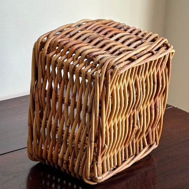 Late 20th Century Petite Handwoven Vintage Storage Basket For Sale - Image 5 of 10