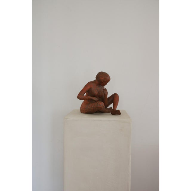 1970s Vintage Terra Cotta Female Nude Sculpture For Sale - Image 5 of 9