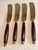 Mid-Century Modern Mid 20th Century Rosewood & Brass Individual Butter Cream Desert Knives Set of 4 For Sale - Image 3 of 9