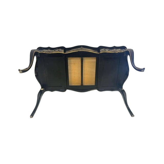 Black Vintage Louis XV French Style Desk and Chair Drexel Heritage For Sale - Image 8 of 16