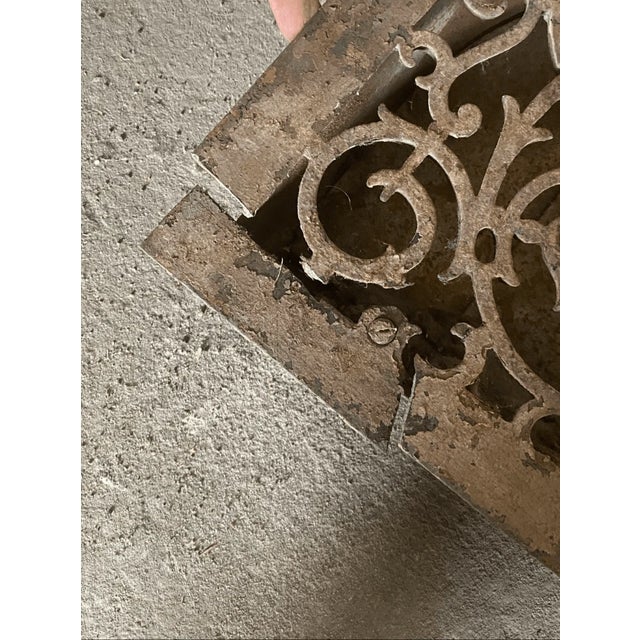 Metal Antique Ghotic Style Cast Iron Summer Fireplace Screen For Sale - Image 7 of 9