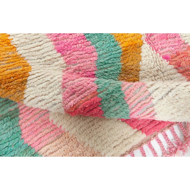 Geometric Modern Tribal Waves Soft White Rug "Blush Dune" by Doris Leslie Blau For Sale In New York - Image 6 of 9