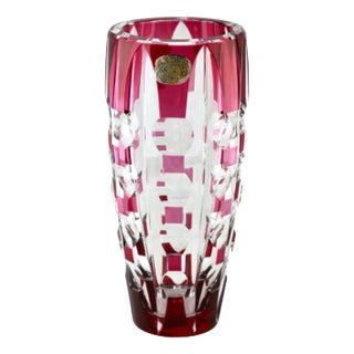 Cut to Clear Crystal Vase from Val Saint Lambert For Sale