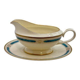 Gorham Gravy Boat & Underplate — 24k Gold, Mint Condition W/Original Stickers For Sale