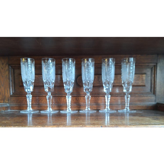 Vintage Crystal Champagne Glasses, 1970s, Set of 6 For Sale - Image 6 of 6
