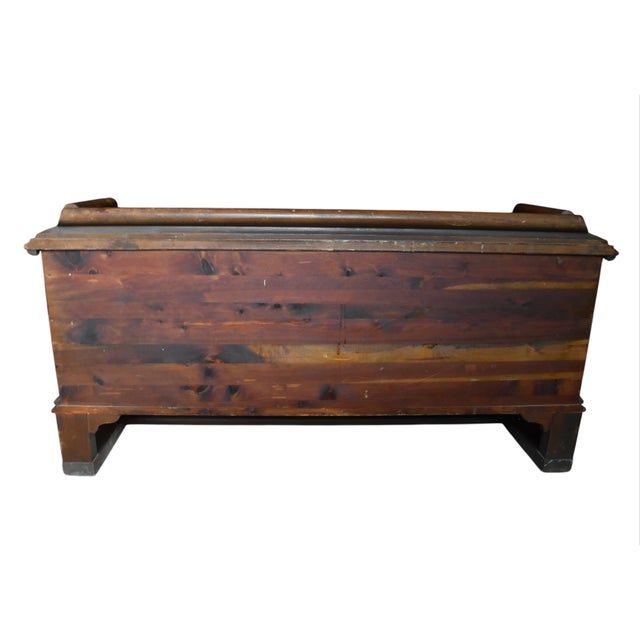 Traditional Vintage Cedar Cavalier Hope/Blanket Chest With Walnut Veneer For Sale - Image 3 of 11