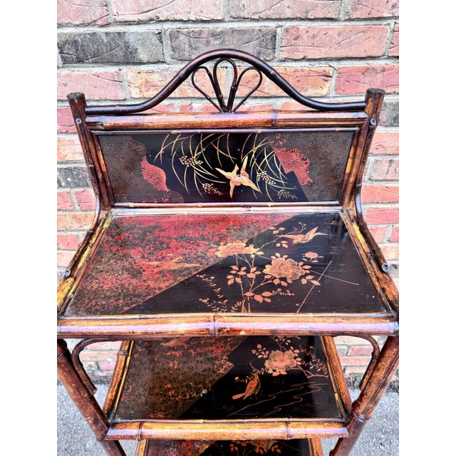 Black 19th Century English Bamboo Bookshelf For Sale - Image 8 of 8