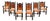 Set of 6 Spanish Revival Carved Wood & Tan Leather Dining Chairs For Sale