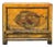 Distressed Yellowish Floral Graphic Mid Size Credenza Sideboard Cabinet For Sale