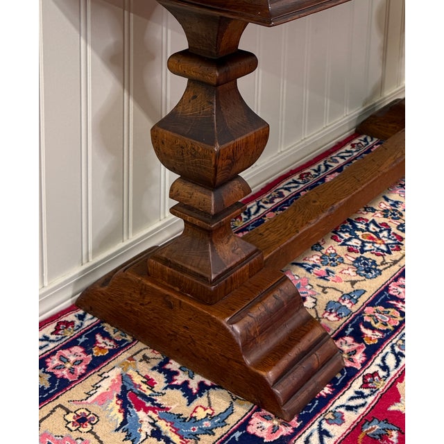 Antique French Flip Top Envelope Library Table Console Sofa Entry Table Oak For Sale - Image 11 of 18