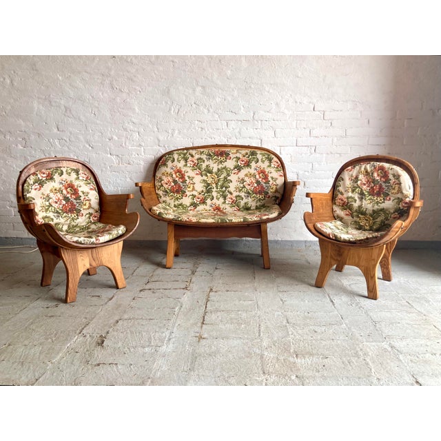 Country Style Armchairs and Sofa, Italy, 1960s, Set of 3 For Sale - Image 4 of 17