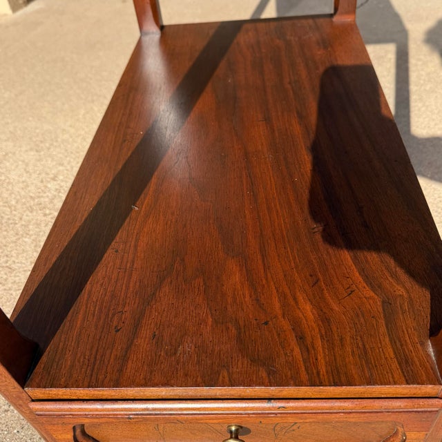 Wood 1980s Milling Road by Baker Furniture Cherry Telephone Table / Side Table With Tray Top For Sale - Image 7 of 12