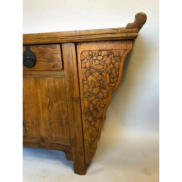 19th Century 19th Century Ming Dynasty Style Huanghuali Altar Cabinet or Sideboard For Sale - Image 5 of 11