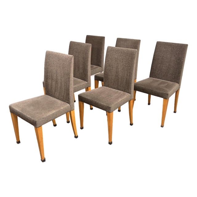 Italian Modern Cherry Dining Chairs, Set of Six For Sale