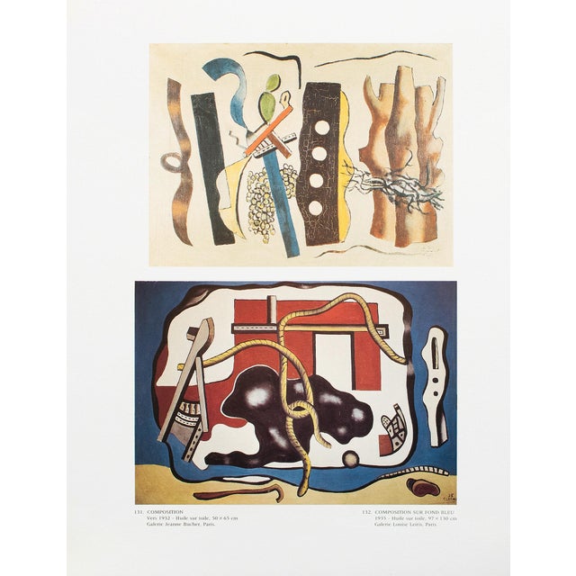 1990s 1990 After F. Leger "Composition" and "Composition on Blue Background", Full-Color Print For Sale - Image 5 of 11