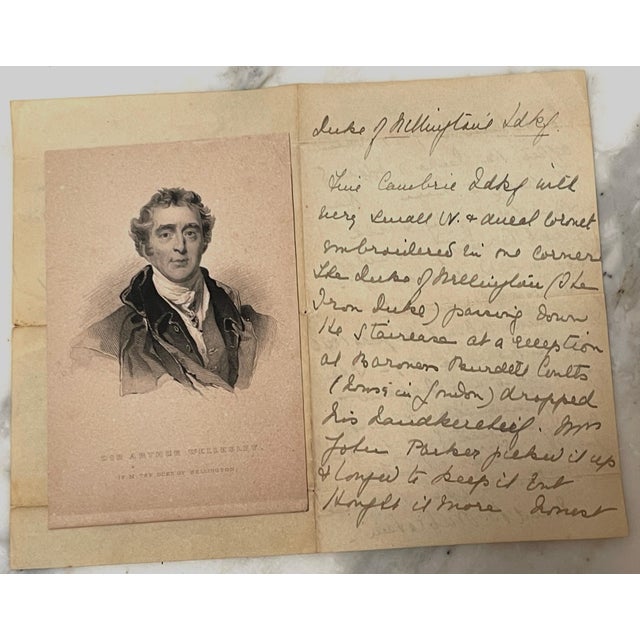 Sir Arthur Wellesley, 1st Duke of Wellington's Silk Handkerchief, Framed For Sale - Image 4 of 18