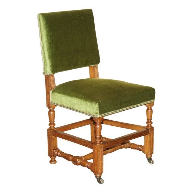 Antique Victorian Green Desk Chair from Edward & Roberts For Sale