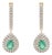 Luxury Emerald & Diamond Double Halo Latchback Earrings in 14k Yellow Gold- 2 Pieces For Sale