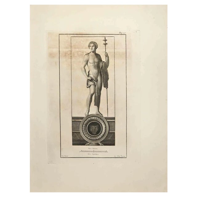 Nicola Billy, Ancient Roman Fresco, Etching, 18th Century For Sale