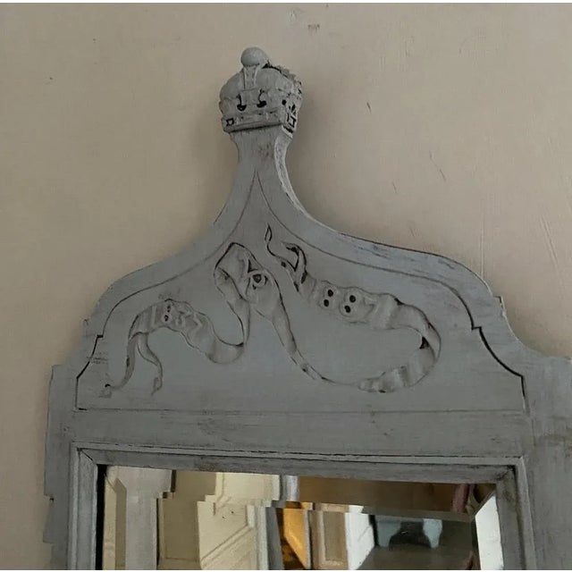 Mid 19th Century Oak Crown Mirror, 1837 For Sale - Image 5 of 9