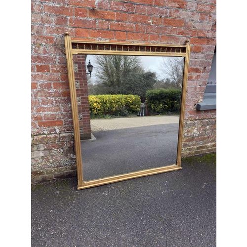 Large Antique English Gilt Overmantle Mirror, 1800s For Sale - Image 6 of 6