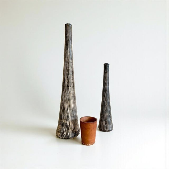 Mid-Century Modern Brutalist Art Ceramic Vase from Gunther Lambert, 1960s, Set of 2 For Sale - Image 11 of 12