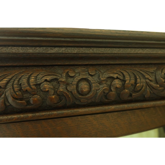 Antique Victorian Oak Lion Carved Bow Front China Cabinet For Sale - Image 9 of 12
