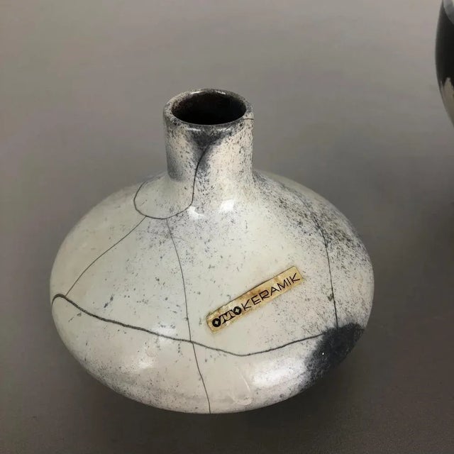 1980s Grey Ceramic Studio Pottery Vases from Otto Keramik, Germany, 1980s, Set of 3 For Sale - Image 5 of 18