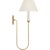 Visual Comfort Amber Lewis for Visual Comfort Signature Ingela 24" Single Sconce in Hand-Rubbed Antique Brass with Silk Pleat Shade For Sale - Image 4 of 8