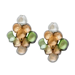 Murano Glass Disc Sconces, 1970s, Set of 2 For Sale