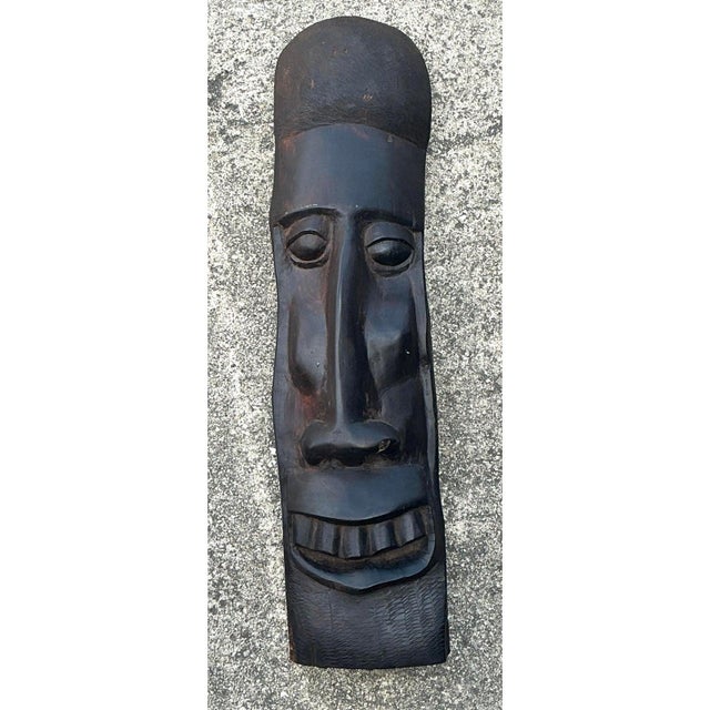 Vintage Hand Carved Tribal Mask For Sale In West Palm - Image 6 of 12